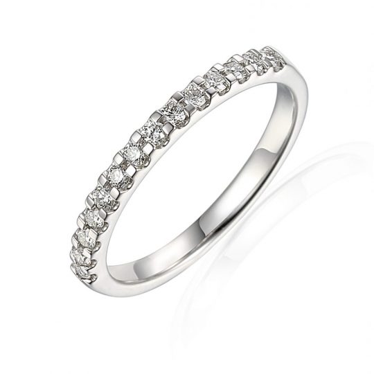 Round Brilliant Cut Diamond Scalloped Claw Set Half Eternity Ring
