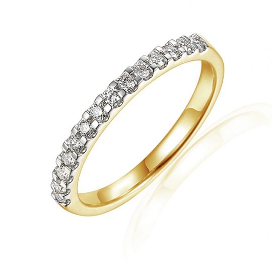 Round Brilliant Cut Diamond Scalloped Claw Set Half Eternity Ring