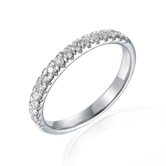 Round Brilliant Cut Diamond Claw French Set Half Eternity Ring