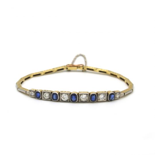 Alternating Sapphire & Diamond Vintage Bracelet