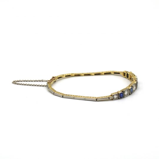 Alternating Sapphire & Diamond Vintage Bracelet