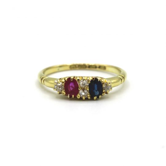 1894 Dated Diamond, Sapphire & Ruby Jubilee Ring