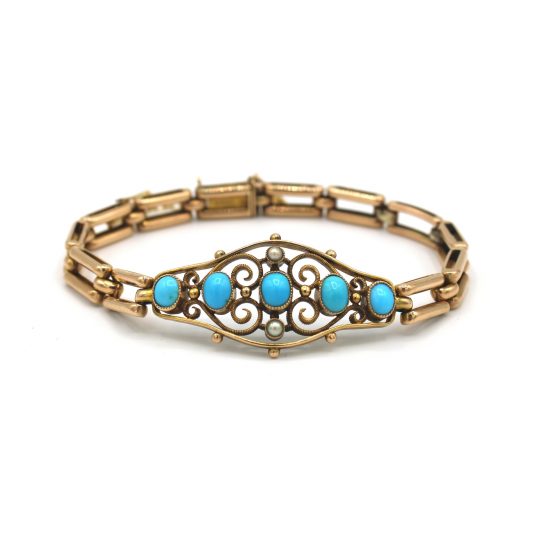 Victorian Turquoise & Pearl Bracelet