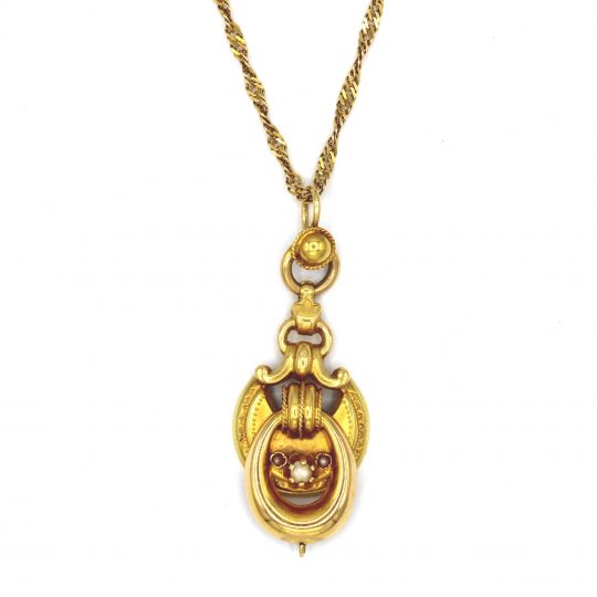 15ct Yellow Gold Victorian Pearl Pendant