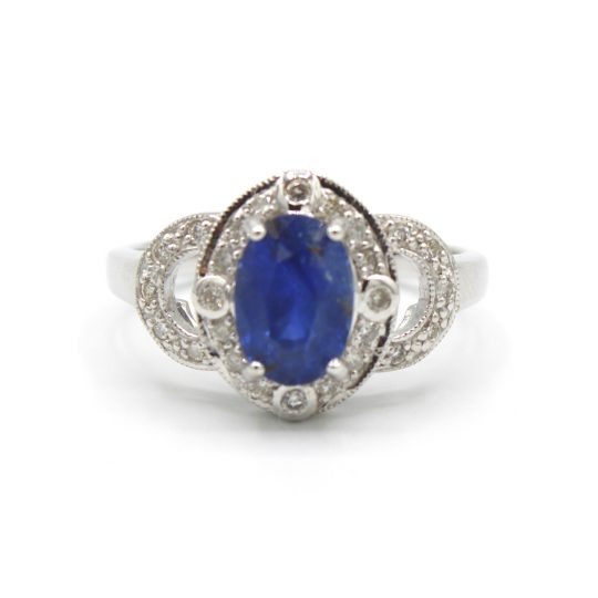Vintage Inspired Sapphire & Diamond Ring