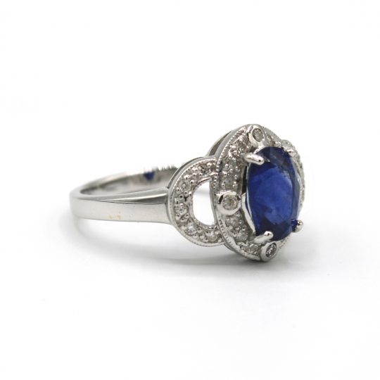 Vintage Inspired Sapphire & Diamond Ring