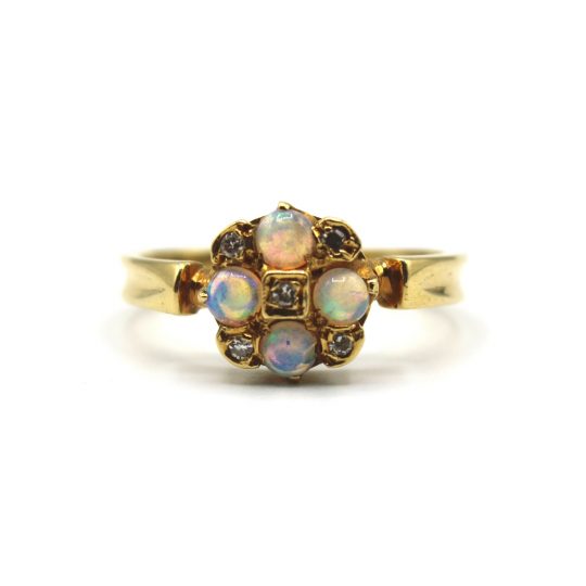 Old Cut Diamond & Opal Ring