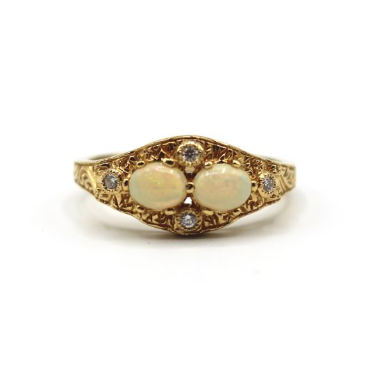 Opal & Diamond Ring Dated 1963