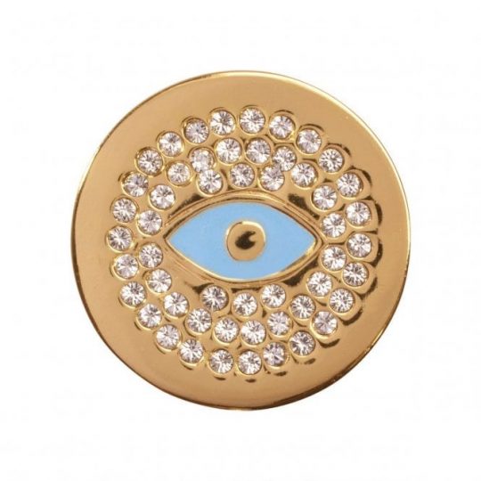 Nikki Lissoni Evil Eye Small Gold Plated Coin