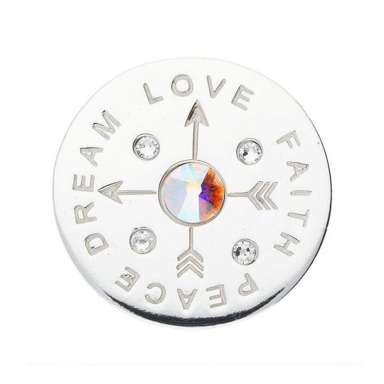 Nikki Lissoni Silver Love Peace Medium Coin