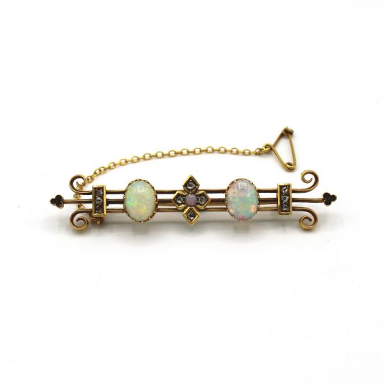 Edwardian Opal & Diamond Brooch