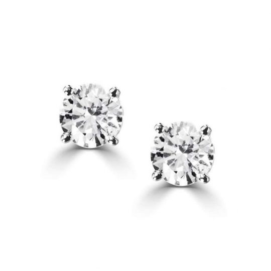 18ct White Gold Diamond Stud Earrings