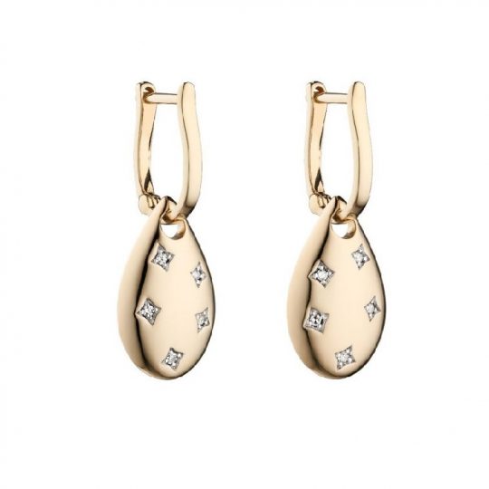 Gecko Elements Gold Starburst Set Diamond Earrings