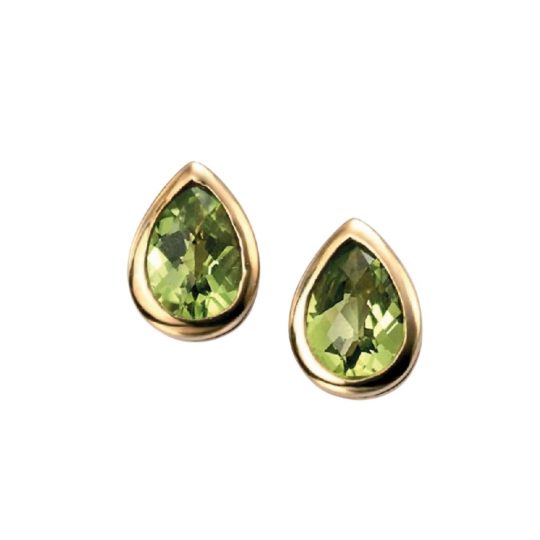 Gecko Elements Gold Peridot Stud Earrings