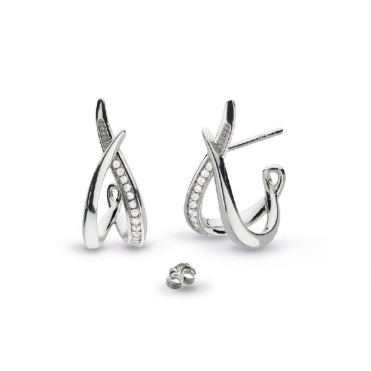 Kit Heath Entwine Twine Twist Pavé Hoop Earrings