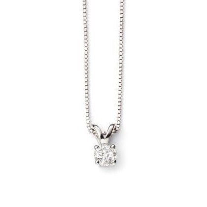 Gecko Elements Gold Diamond Solitaire Necklace