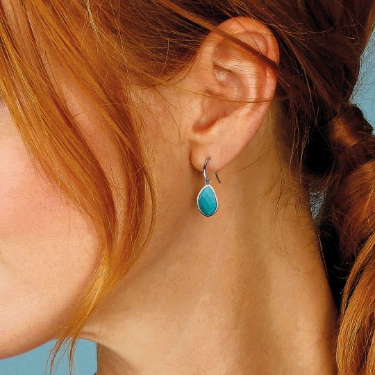 Kit Heath Coast Pebble Stone Turquoise Drop Earrings