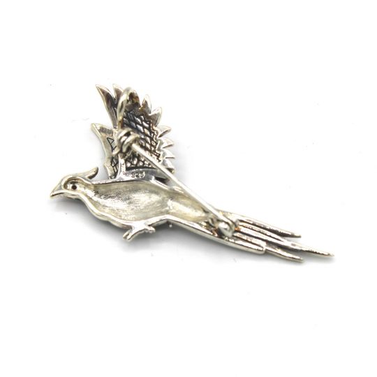 Sterling Silver Marcasite Pheasant Brooch