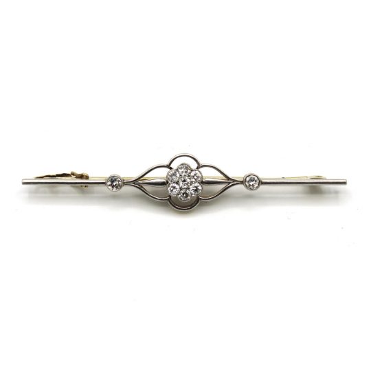 Floral Diamond Bar Brooch