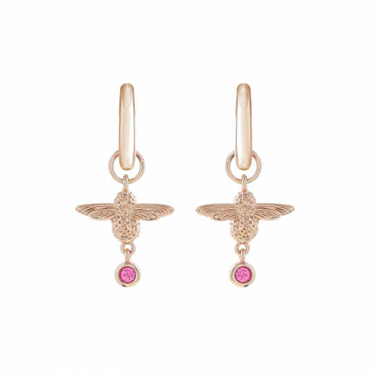 Olivia Burton Pink Huggie Hoop Drop Earrings