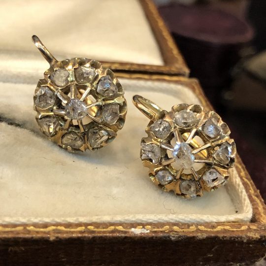 Circa 1900's Old Cut Diamond Earrings