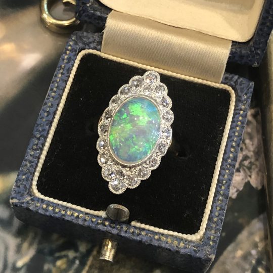Remodelled 15ct Edwardian Opal & Diamond Ring