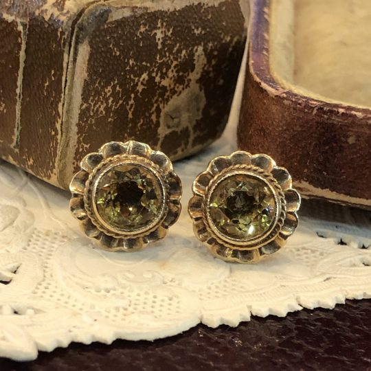 9ct Bezel Set Citrine Stud Earrings