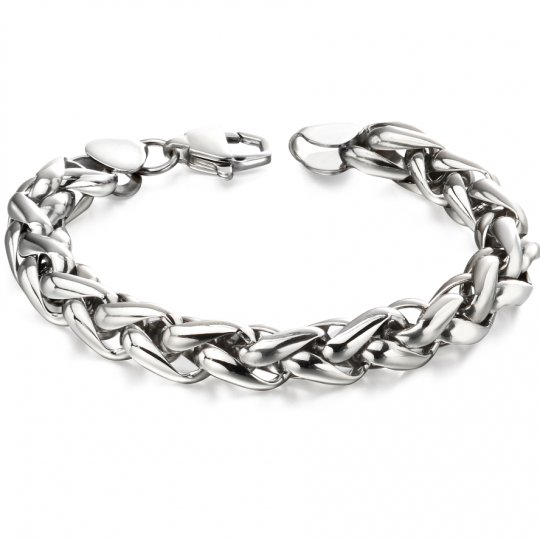 Fred Bennett Stainless Steel Twisted Black Link Bracelet