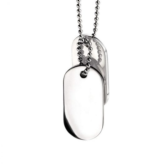 Fred Bennett Stainless Steel Oval Dog Tag Necklace