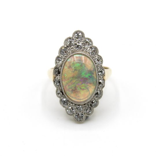 Remodelled 15ct Edwardian Opal & Diamond Ring