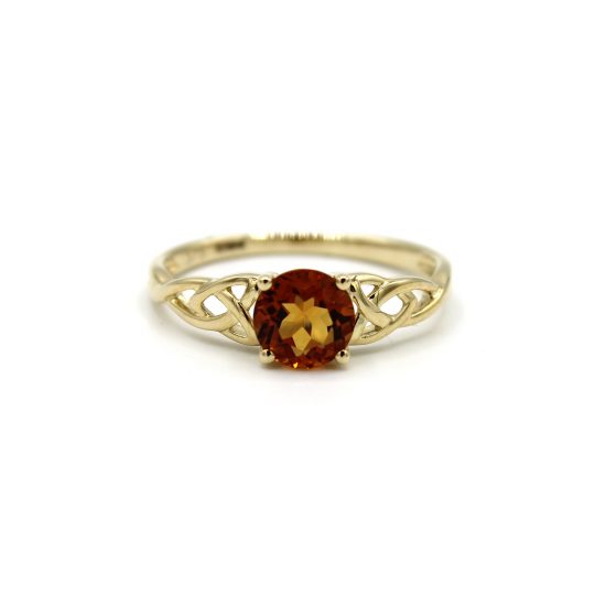 9ct Citrine Celtic Style Ring