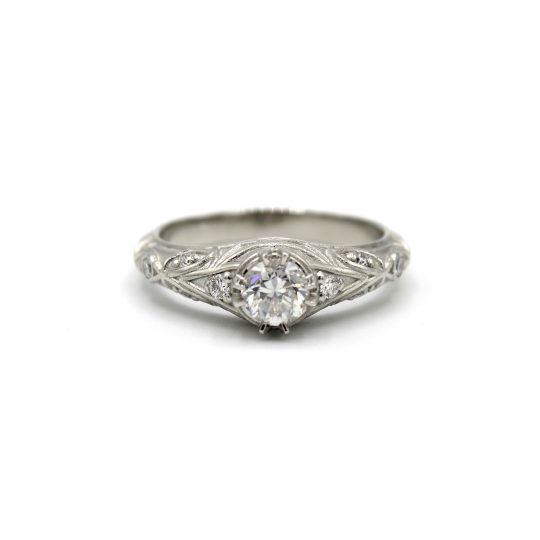 Platinum Vintage Inspired Diamond Engagement Ring