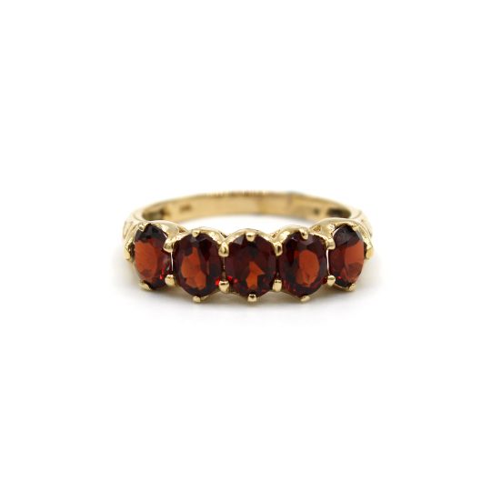 9ct Five Stone Garnet Ring