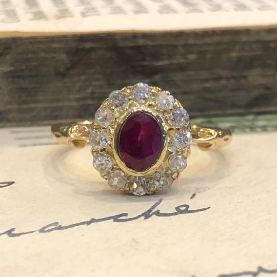 18ct Victorian Ruby & Diamond Ring