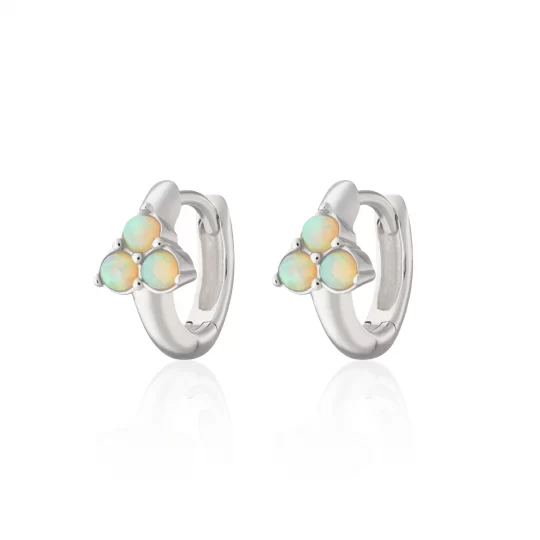 Scream Pretty Lime Green Opal Trinity Huggie Earrings