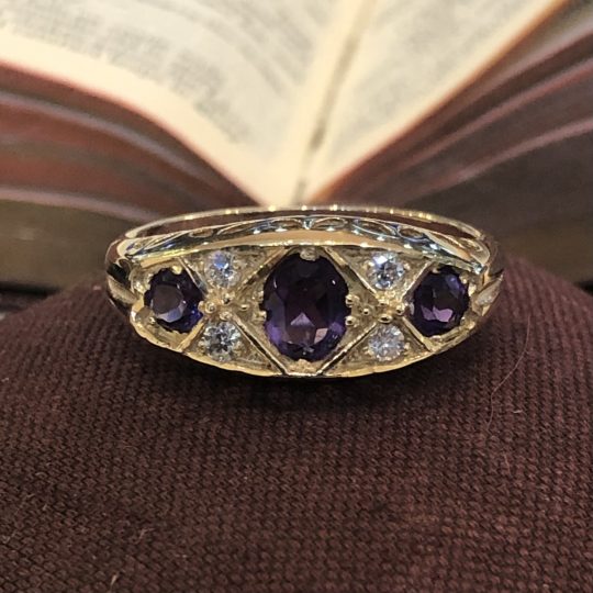 Victorian Inspired Amethyst & Diamond Ring