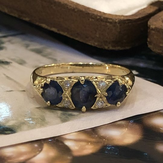 Circa 1900 Sapphire & Diamond Ring