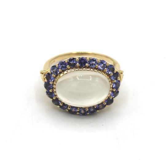 Moonstone & Tanzanite Cluster Ring