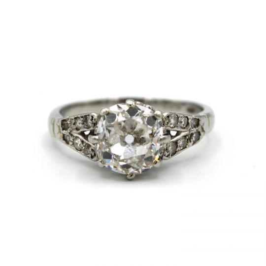 Platinum 1.77ct Old Cut Diamond Ring Circa 1930s