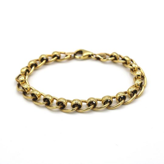 9ct Yellow Gold Rollerball Link Bracelet