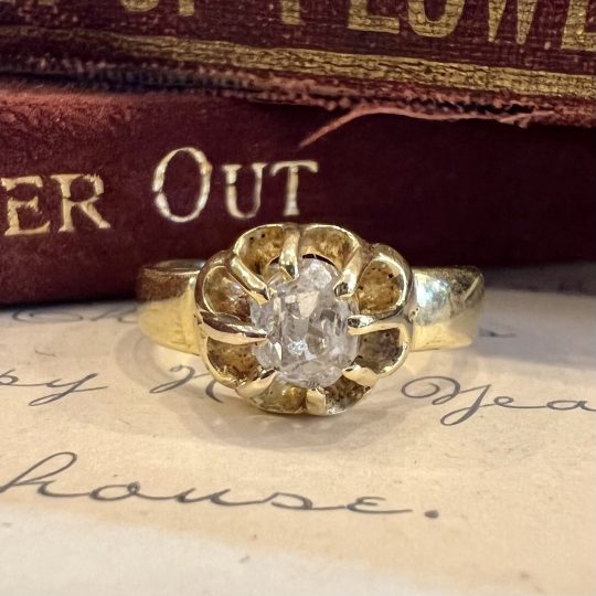 18ct Yellow Gold Old Cut Diamond Ring Dated 1878