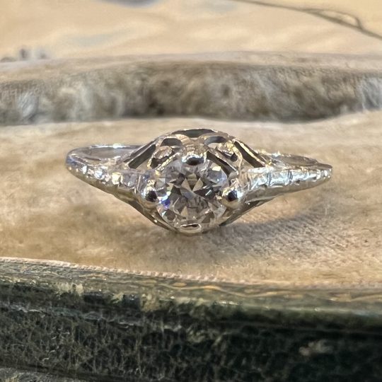 Art Deco 0.25ct Diamond Engagement Ring