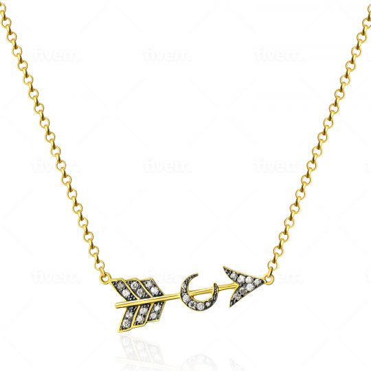 Sweet Marie Louise Moon & Arrow Diamond Necklace