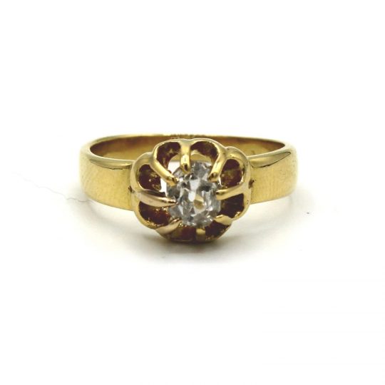 18ct Yellow Gold Old Cut Diamond Ring Dated 1878