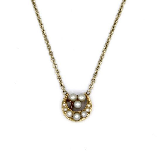 Remodelled Seed Pearl Crescent Necklace