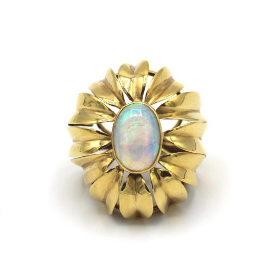 18ct Yellow Gold Opal Cocktail Ring Circa 1960s
