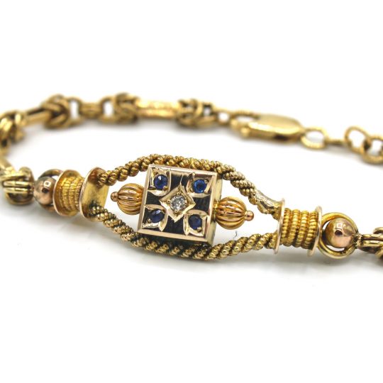 Remodelled Victorian Sapphire & Diamond Bracelet