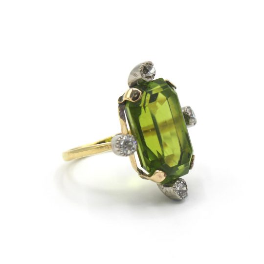 Remodelled Edwardian Peridot & Diamond Ring