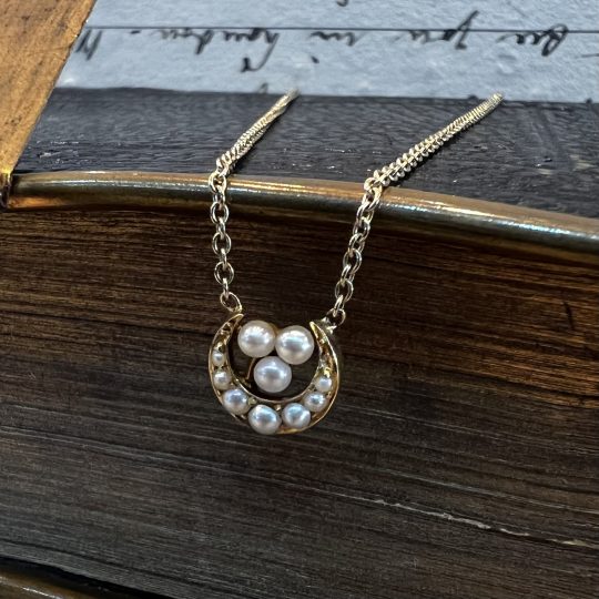 Remodelled Seed Pearl Crescent Necklace