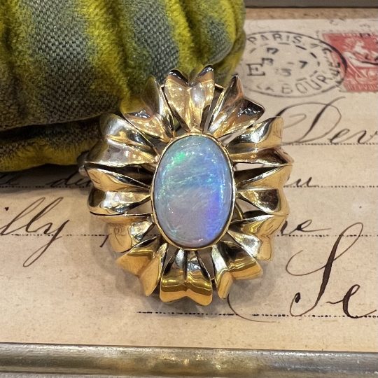 18ct Yellow Gold Opal Cocktail Ring Circa 1960s